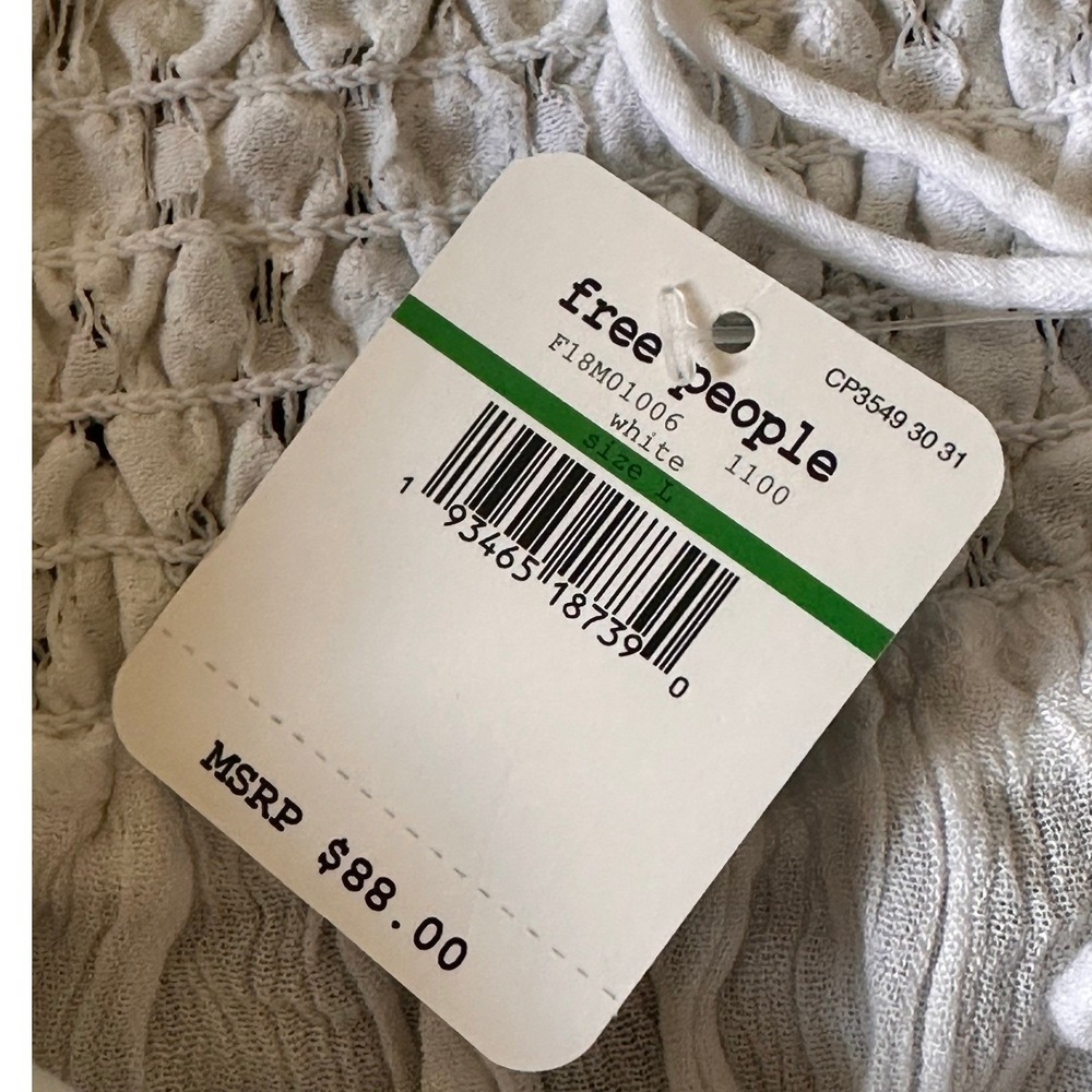 Free People FP One NWT Adella Slip Dress SZ Large White Lace Boho Mini - Picture 7 of 13